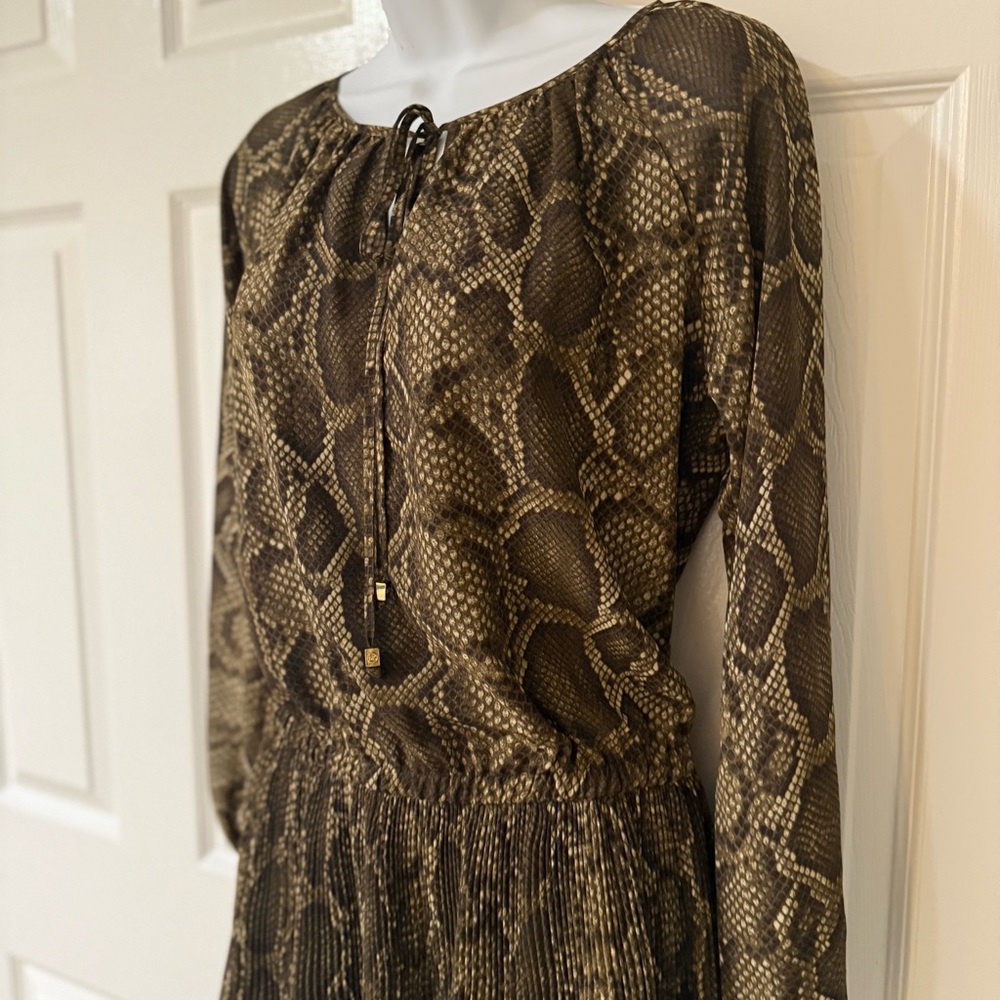 MICHAEL Michael Kors Long Sleeve Snake Print Dress